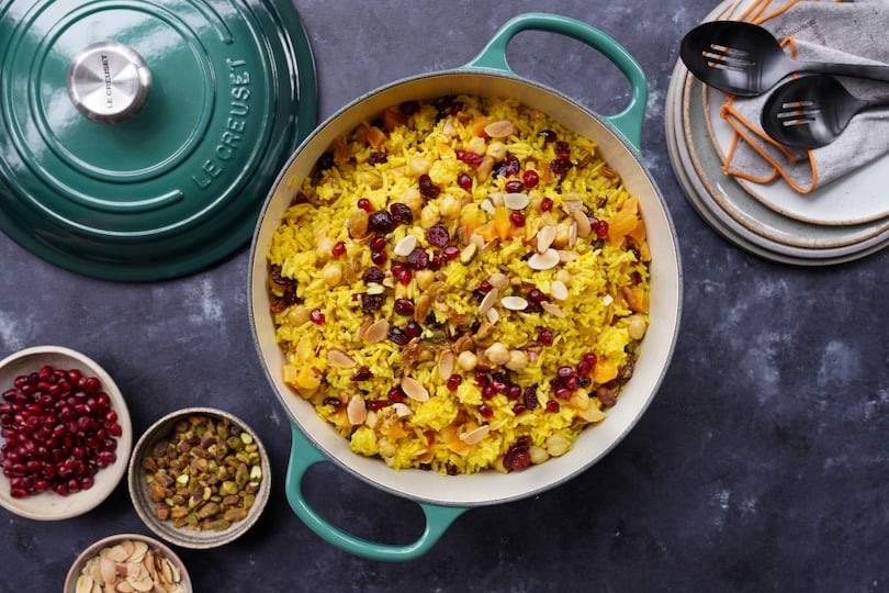 Jeweled Rice Pilaf with Chickpeas